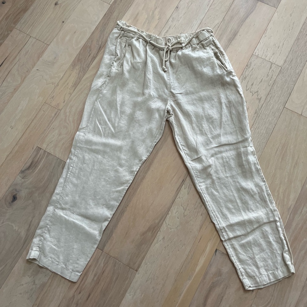 100% linen long pants